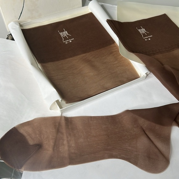 Vintage Joseph 2 PAIR NEW in BOX Stockings - Sz 11M Color Cannes - Picture 2 of 5